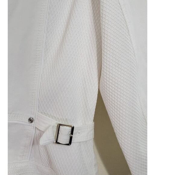 White House Black Market Jacket Womens Size 6 White Zip Up Classic Sleek NWOT - Picture 5 of 12